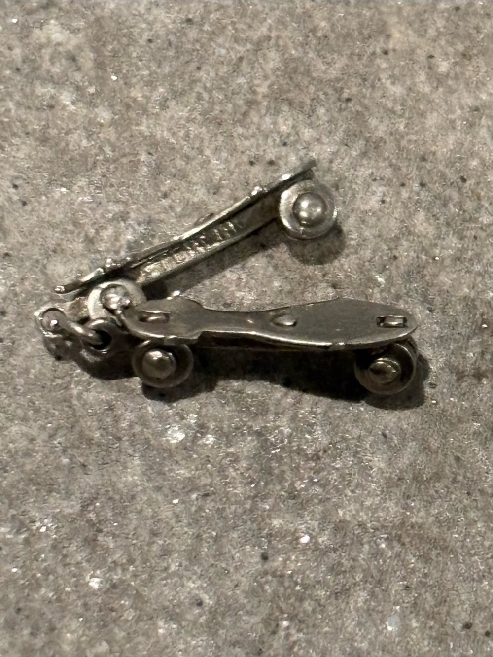 Vintage 1940s Sterling Silver Roller Skates Rollerskates Charm/Pendant
